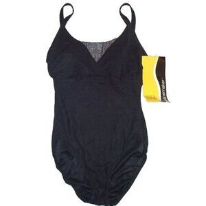 Shapemaker Black Silver 1 Piece Swimsuit - Sz 34C - NEW